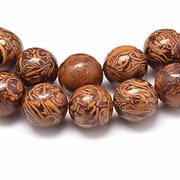 Jaspis - jasper. Kalligrafi sten. Naturlig. Brun/kobber. 8 mm streng